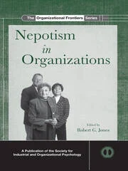 Cover of a book titled 'Nepotism in Organizations' with three individuals.